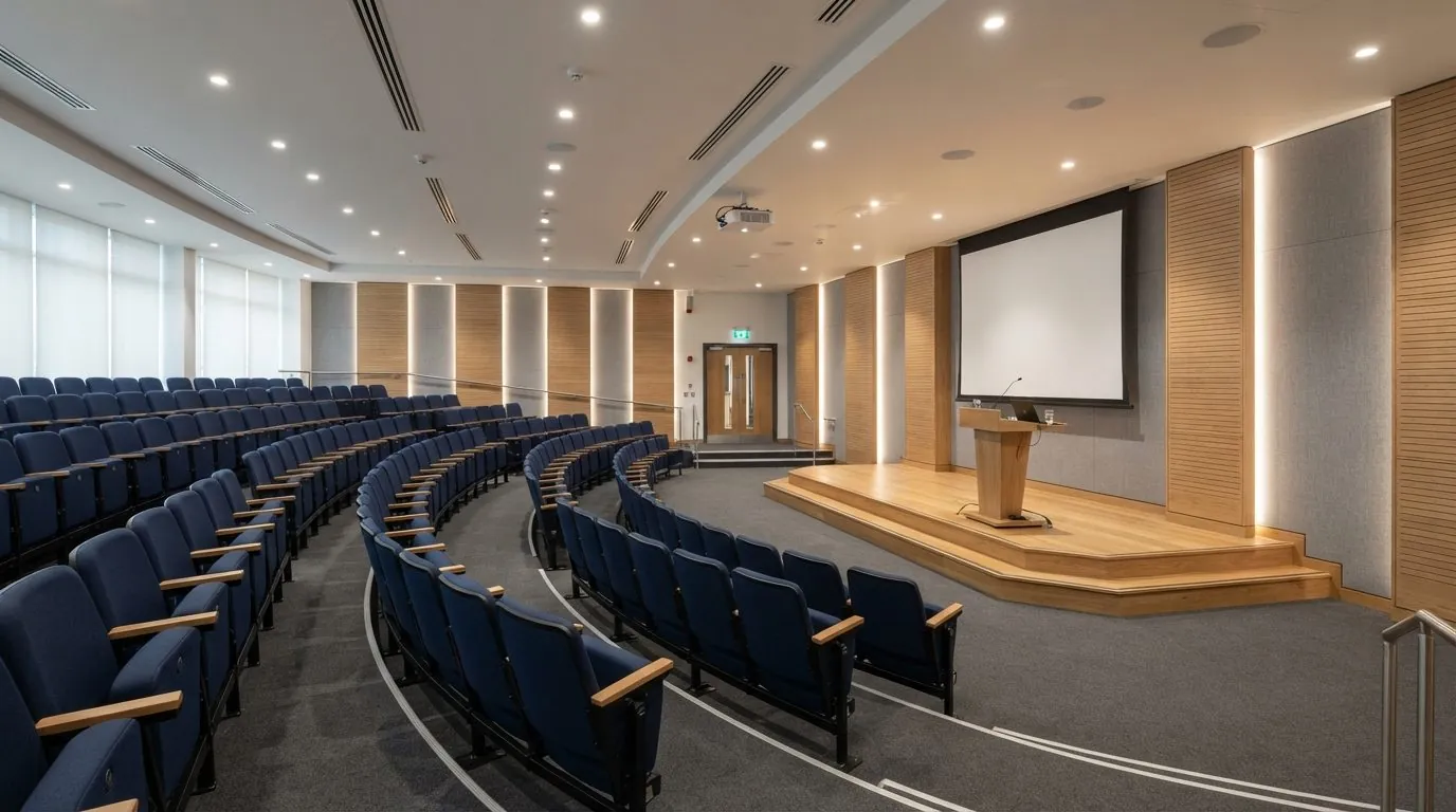 Burdur Üniversitesi konferans salonu iç mimari tasarımı