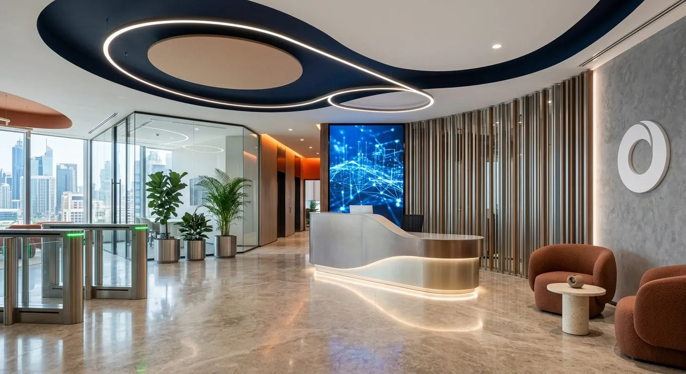 İstanbul ofis lobisi ve resepsiyon iç mimari tasarımı